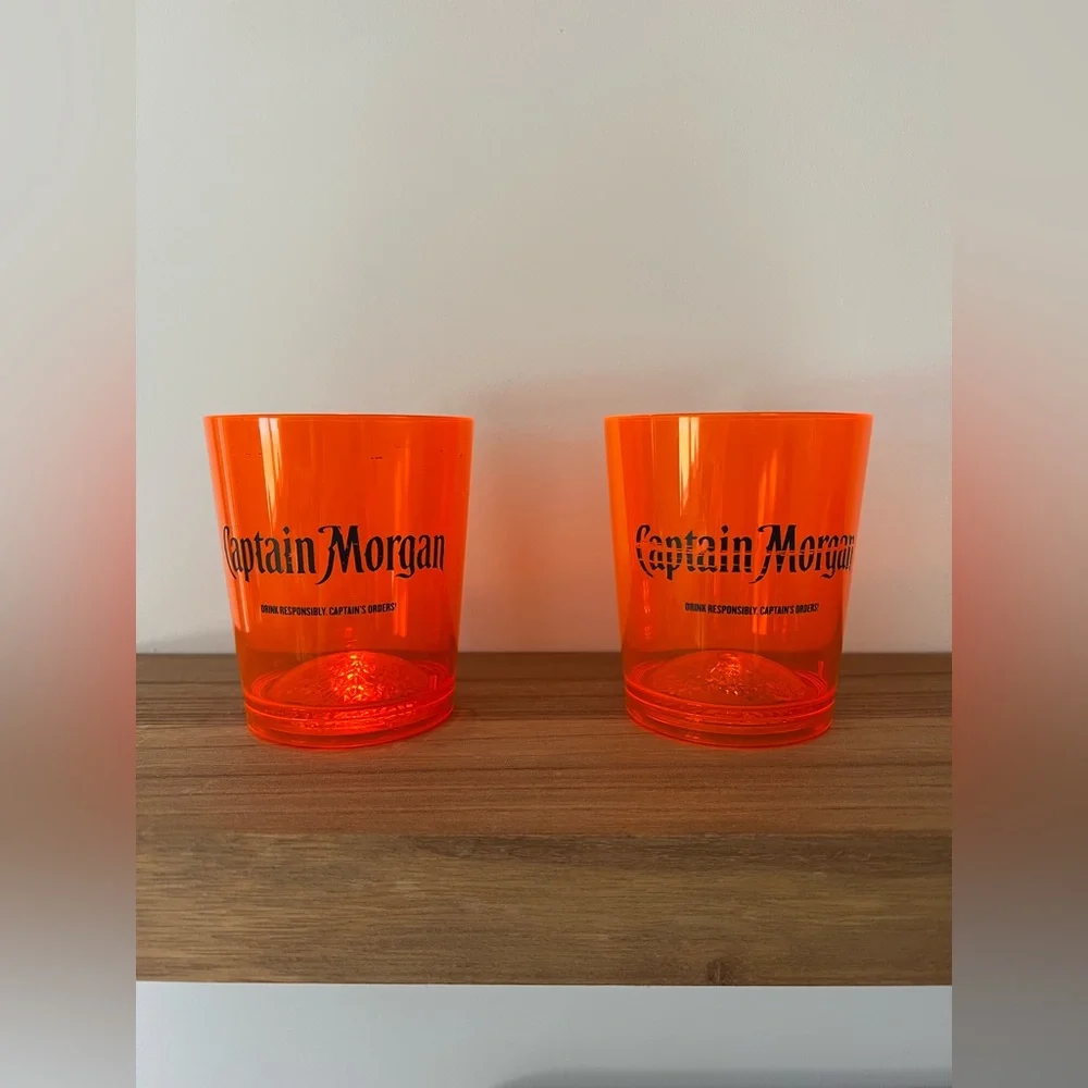 Collectible Captain Morgan Light Up Orange Glasses Set